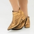 BOTA FEMININA SALTO BAIXO COM BICO FINO METALIZADO EM COURO - mag!