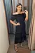 Imagem do VESTIDO FEMININO MIDI COM ELASTICO NA CINTURA E BABADOS