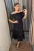 VESTIDO FEMININO MIDI COM ELASTICO NA CINTURA E BABADOS
