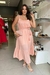 VESTIDO FEMININO FLOR DE LIS SOLTO MIDI COM ALÇA TRANÇADA