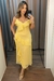 VESTIDO FEMININO YESKLA MIDI SOLTO COM BABADOS - comprar online