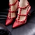 SCARPIN FEMININO COM SPIKES NAS TIRAS E DETALHE EM TELA - loja online