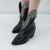 BOTA FEMINIA BICO FINO CANO MÉDIO COM FRANJAS EM STRASS - loja online