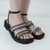 SANDÁLIA FLATFORM COM SALTO TRATORADO E TIRAS EM STRASS na internet