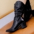 BOTA FEMININA DRAPEADA COURO COMFORT - loja online