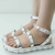 FLATFORM FEMININA COM SPIKES NAS TIRAS - mag!