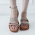 SANDÁLIA FLATFORM COM SALTO TRATORADO E TIRAS EM STRASS na internet
