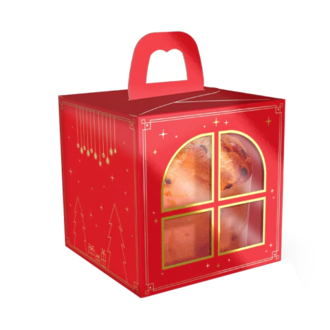 CAIXA PANETONE JANELA C/ ALÇA - NATAL LUZ - IDEIA. PACOTE C/ 10 UNIDADES - comprar online