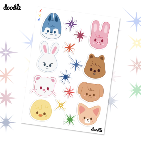 Mini-cartela de Adesivos MINI-SKZOOS!