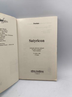 Satyricon - Autor: Petrônio (1987) [usado] - Sebo Paraibuna