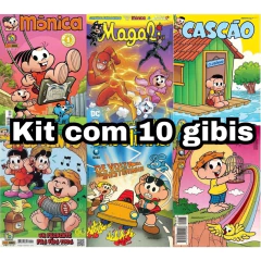 TURMA DA MÔNICA VARIADOS kit 10 ou 05 gibis (CAPAS VARIADAS/SORTIDOS)(10 Gibis (variados))
