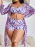 Conjunto de biquíni feminino push-up de três peças - NM Presentes com carinho | Frete Grátis