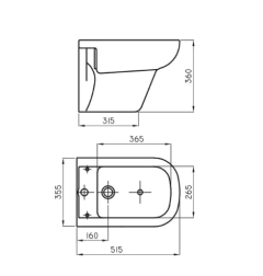 BIDET 1 AGUJERO COLGAR-BARI - BKP1J-B - comprar online