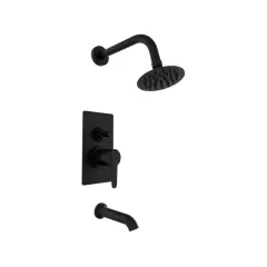 DUCHA CON TRANSFERENCIA CON TIRADOR MONOCOMANDO FLAT BLACK