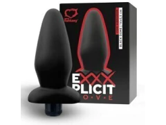 Plug Estimulador Exxxplicit Love Black Dome com Vibro - 14x5,5cm Anal e Vaginal