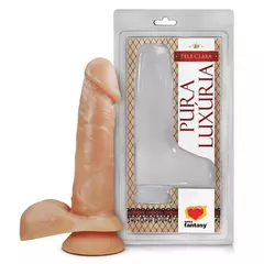 Prótese sem vibro com ventosa e escroto 16 x 3,5 cm