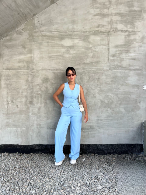 CONJUNTO ALFAIATARIA TAÍ BLUE