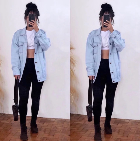 Jaqueta bomber jeans