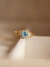Anel Sunrise em Ouro 18k com Topázio Swiss Starburst e Diamantes - Carol Juste Joias