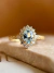 Anel Leonor em Ouro 18k com Água-Marinha e Diamantes