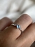 Anel Square Torcido em Ouro 18k com Água Marinha e Diamantes - comprar online