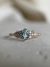 Anel Medieval em Ouro 18k com Água Marinha e Diamantes