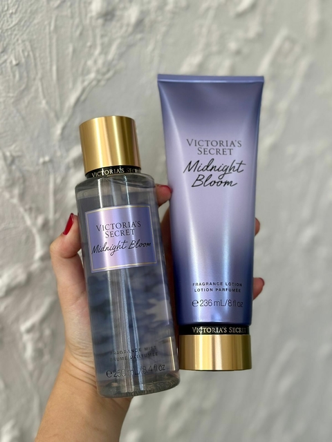Kit Victoria's Secret Midnight Bloom - Body Splash 250ml + Creme 236ml