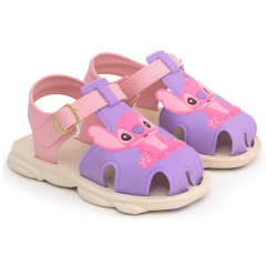 Sandalia Infantil Stitch Menina Bebê Ajustável Confortável Macia Baby Love - Baby Love | Calçados Infantis