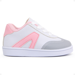 Tênis Infantil Feminino Casual Baby Love Branco/Rosa - comprar online