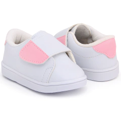Tênis Infantil Menina Com Velcro Branco/Rosa Baby Love na internet