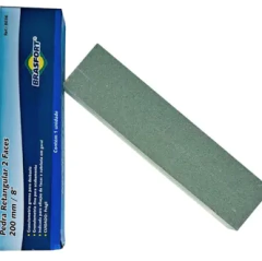 Pedra Retangular de afiar e amolar facas, canivetes, facões 2 Faces 200 mm/8" - BrasFort - Rose Utilidades | Loja Online