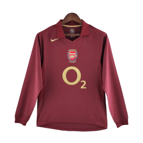 Camisa Arsenal Manga Longa Home Retrô 2005/06 - Torcedor Nike Masculino - Bordô - comprar online