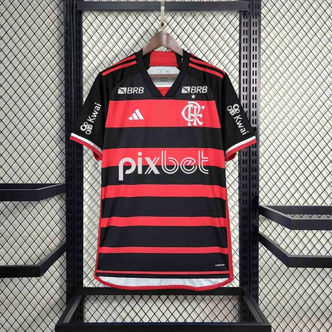 Camisa Flamengo C/ Patrocínios Home 2024 Torcedor Adidas Masculino - Vermelho