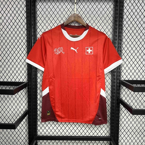 Camisa Suiça Home Eurocopa 24/25 - Torcedor Puma Masculino - Vermelho