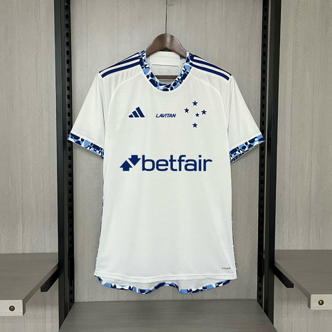 Camisa Cruzeiro Away C/ Patrocínios 2024/25 Torcedor Adidas Masculino - Branco