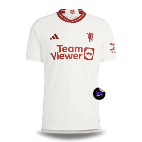 Camisa Manchester United Third 23/24 - Torcedor Adidas Masculino - Branco e Vermelho
