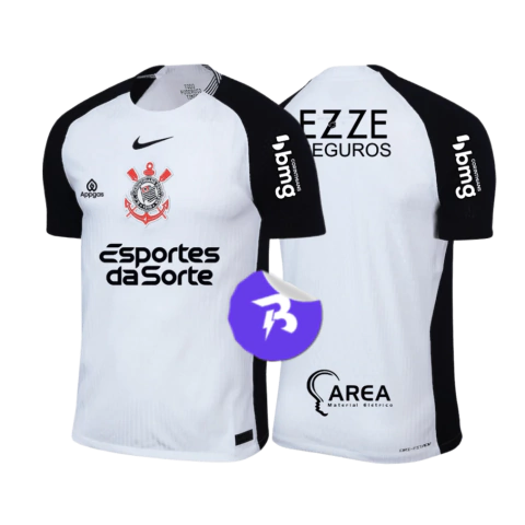 Camisa Timão C/ Patrocínios Home 2025 Torcedor Masculino - Branco - comprar online
