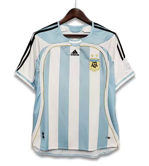 Camisa Argentina Home Retrô 2006 - Torcedor Adidas Masculina - Azul e Branco