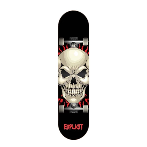 Skate Iniciante Explicit Skateboard - Caveira Preta