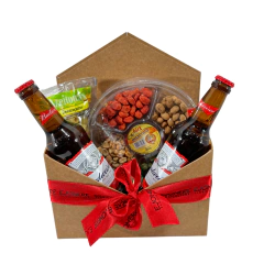 Envelope de Budweiser com petiscos