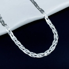 Colar 4 Fios Trançados (40cm;45cm) Prata 925