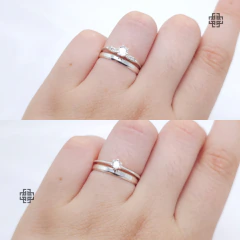 Par Aliança Lisa Chanfrada (2.5mm) + Anel Solitário Grátis [PRONTA ENTREGA] - comprar online