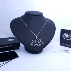 Colar Flor de Lótus (G) (40cm;45cm;50cm) Prata 925 na internet
