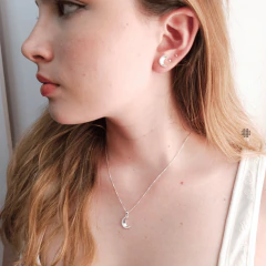 Conjunto Lua Cravejado Zircôrnia (40cm,45cm,50cm) Prata 925 - loja online