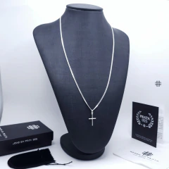 Kit Corrente Grumet Dupla 2mm com Cruz Palito (60cm;70cm) Prata Italiana 925 - comprar online