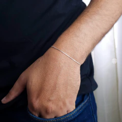 Imagem do Kit Corrente com Pulseira Veneziana V19 (70cm) Prata Italiana 925 Legítima