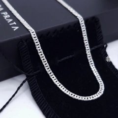 Kit Corrente com Pulseira Grumet Dupla 3mm (60cm;70cm) Prata Italiana 925