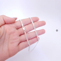 Kit Corrente com Pulseira Grumet Dupla 3mm (60cm;70cm) Prata Italiana 925 - comprar online