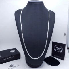 Corrente Grumet Dupla 3mm (70cm) Prata Italiana 925 - HOMEM DA PRATA JOIAS