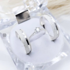 Unidade ARO 1 (Aliança Diamantada Fosca com Friso Espelhado 4.5mm)